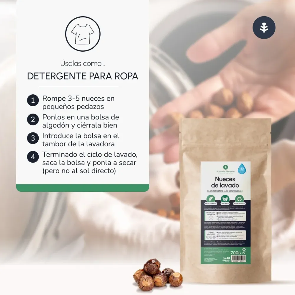 Nueces de Lavado Planeta Huerto 700 gr para Lavadora de Alta Eficiencia