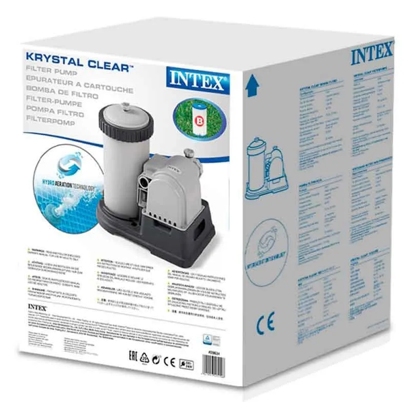 Depuradora de cartucho Intex filtro tipo B 360W 9463L/hora con programador de 12 horas en Tamaño de 24 Pulgadas