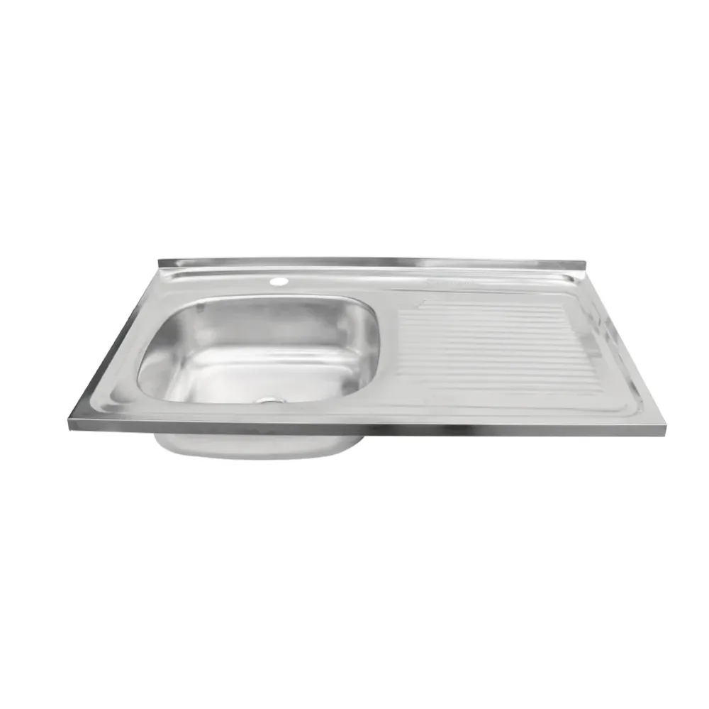 Cepillo para Botellas Lavaplatos Sobreponer Inox una Cubeta 80x50 Derecho con Desague