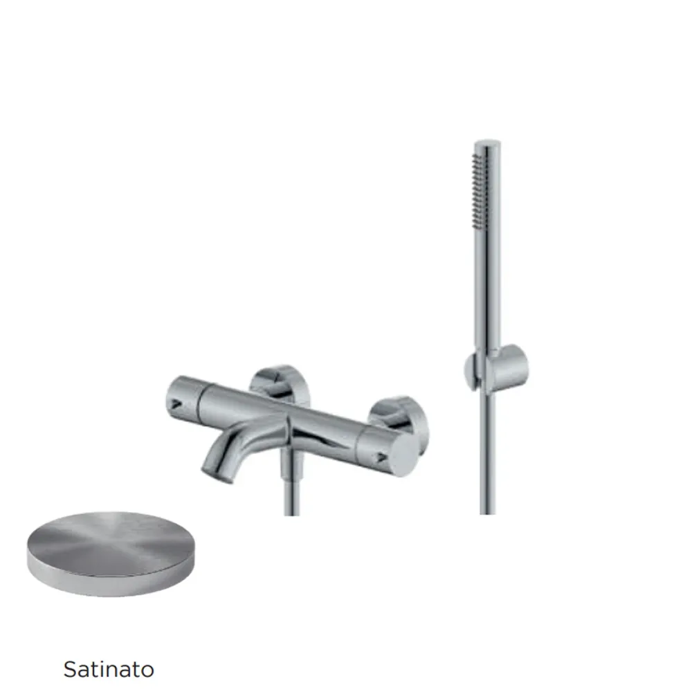 Miscelatore monocomando per vasca con kit doccino RubiFlux serie Regal - Cromo spazzolato