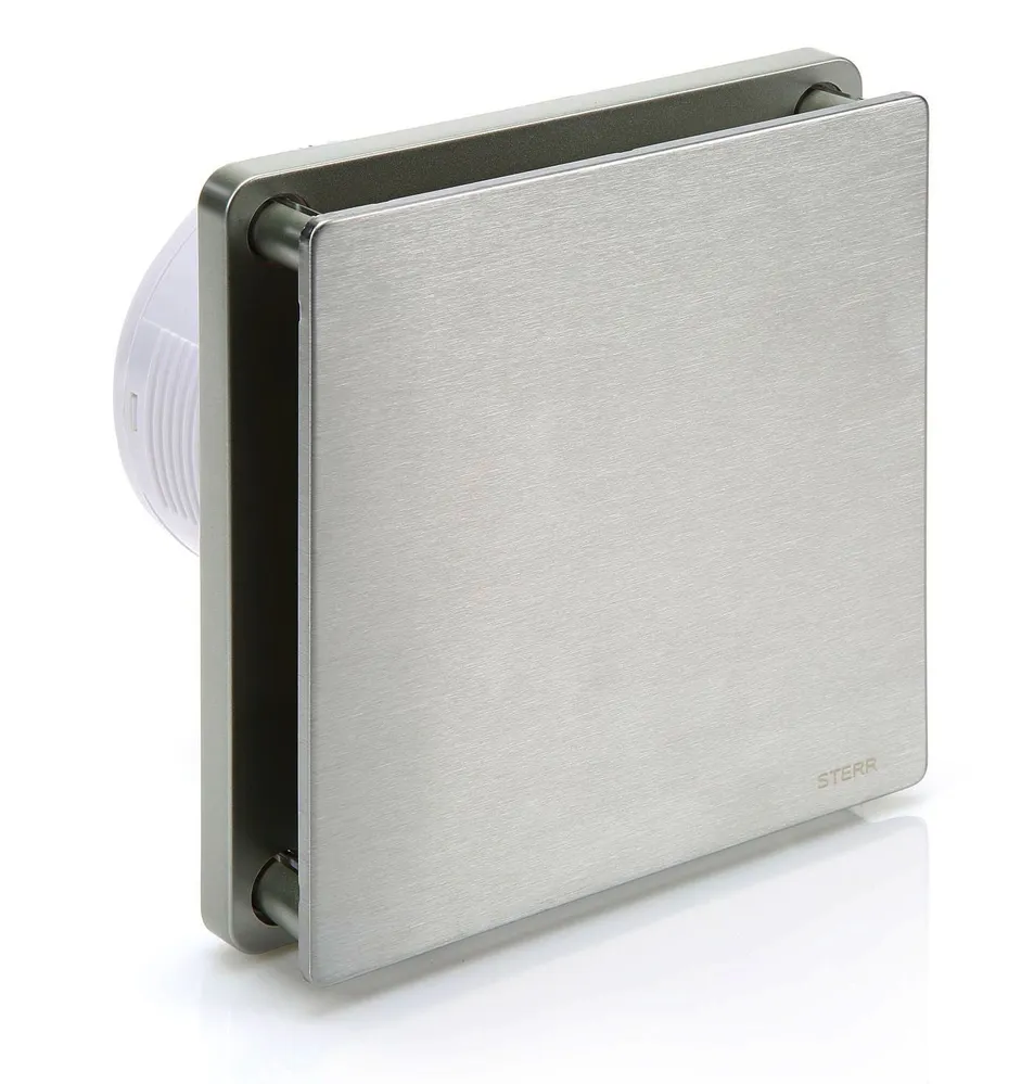 STERR BFS100H-S - 100 mm Extractor de Baño, con sensor de humedad, 90 m³/h, Plata