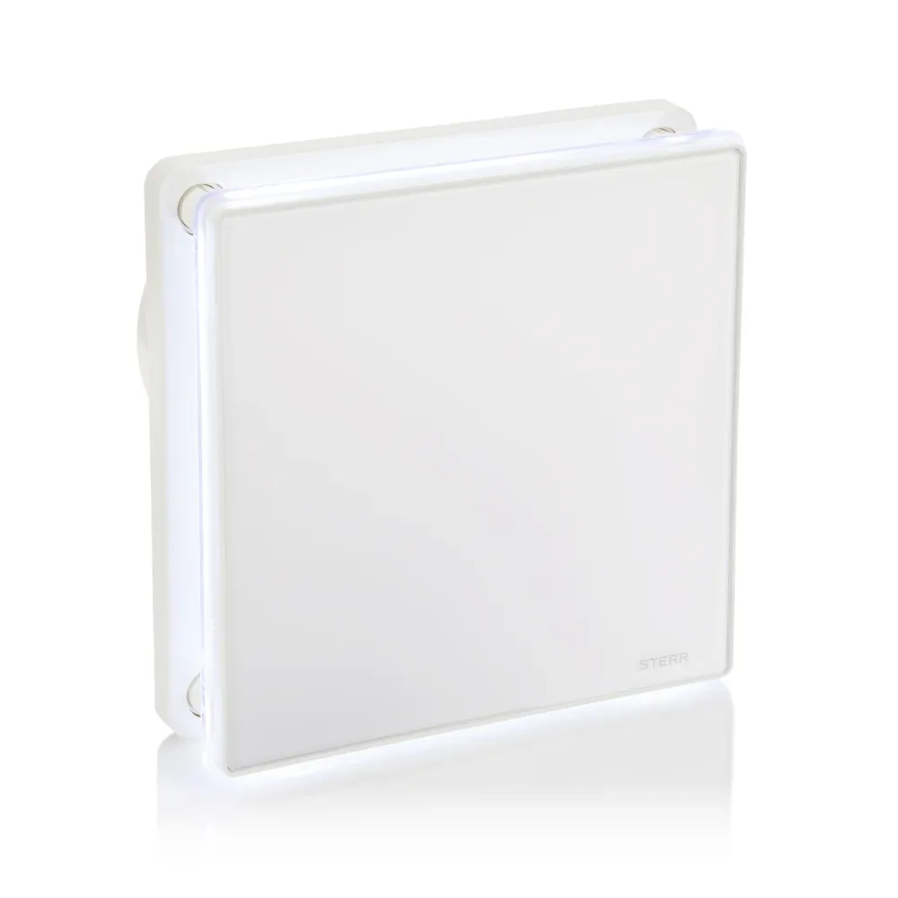 STERR BFS100L - 100 mm Extractor de Baño, LED, 90 m³/h, Blanco