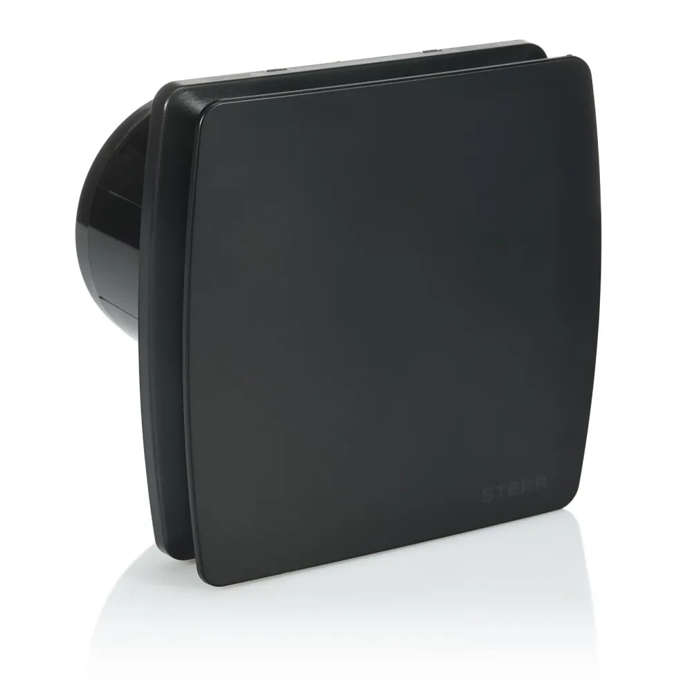 STERR LFS100B-QM - 100 mm Extractor de Baño, con sensor de movimiento, 95 m³/h, Negro