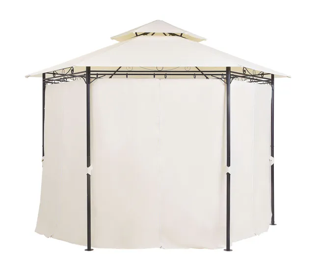 Cenador de acero beige/negro 350 cm PORTEL para Cenas al Aire Libre