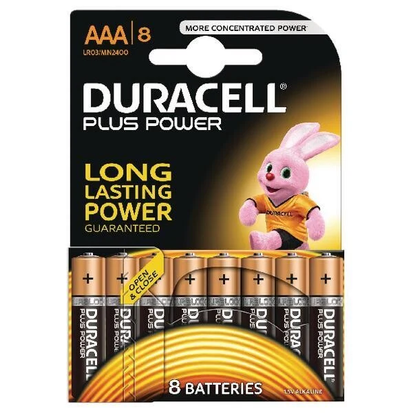 BL 8ud PILA ALCALINA LR03 AAA DURACELL PLUS POWER | Recargables 1000 Veces |