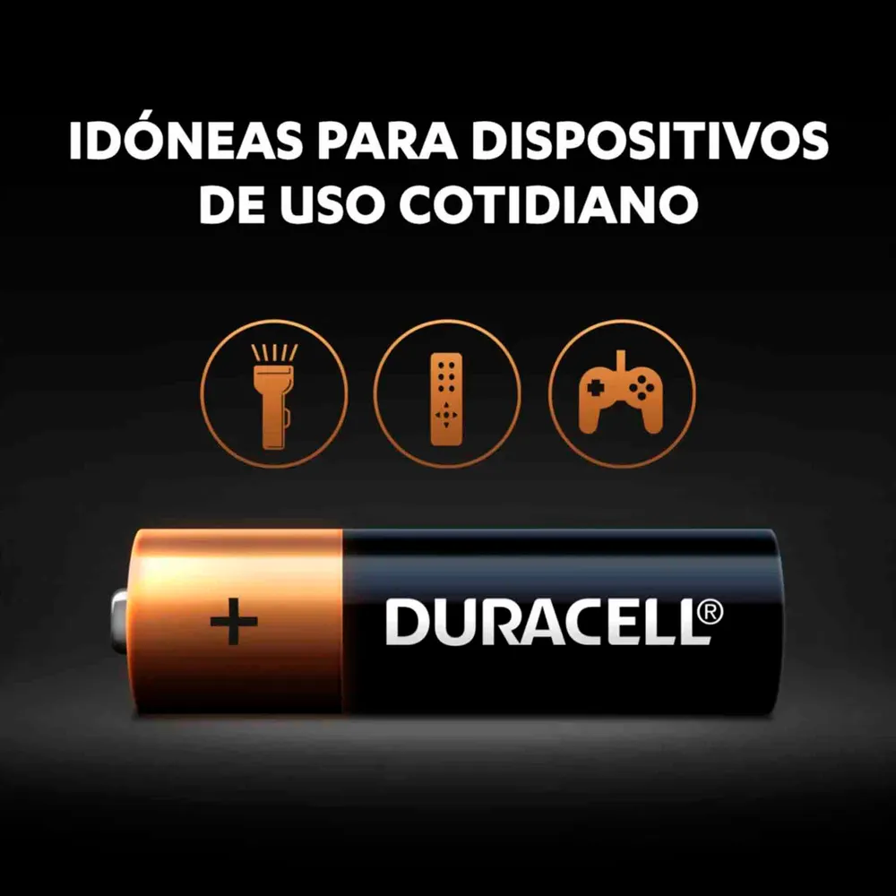 Baterí de 9V Duracell Pila Alcalina AAA Pack 12 Unidades Display
