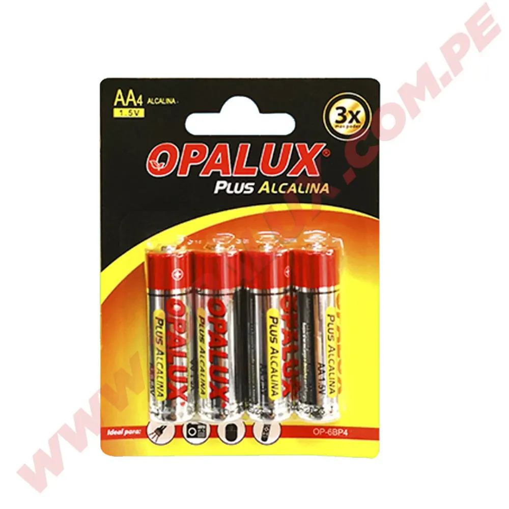 Pack de Pilas PILA ALCALINA AA 1.5V "OPALUX"( 2 PARES )
