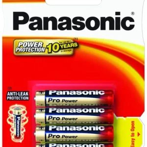 4 x PILA ALCALIN LR03 AAA PANASONIC PRO POWER 1.5V Resistentes Derrames