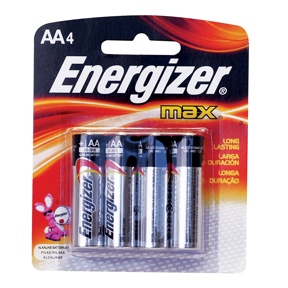 Pila alcalina Energizer® "AA", 4 piezas Surtek | Recargables 1000 Veces |