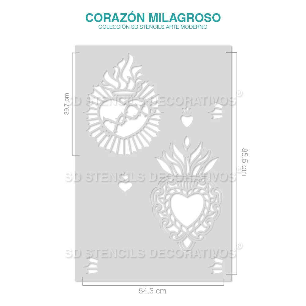 CORAZON MILAGROSO STENCIL con Certificación RoHS