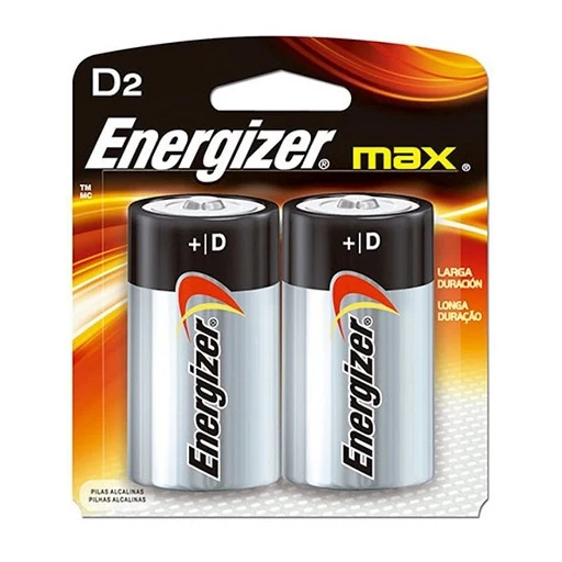 Pack de Pilas Baterí Tipo D 1.5V Alcalina Energizer (Par)