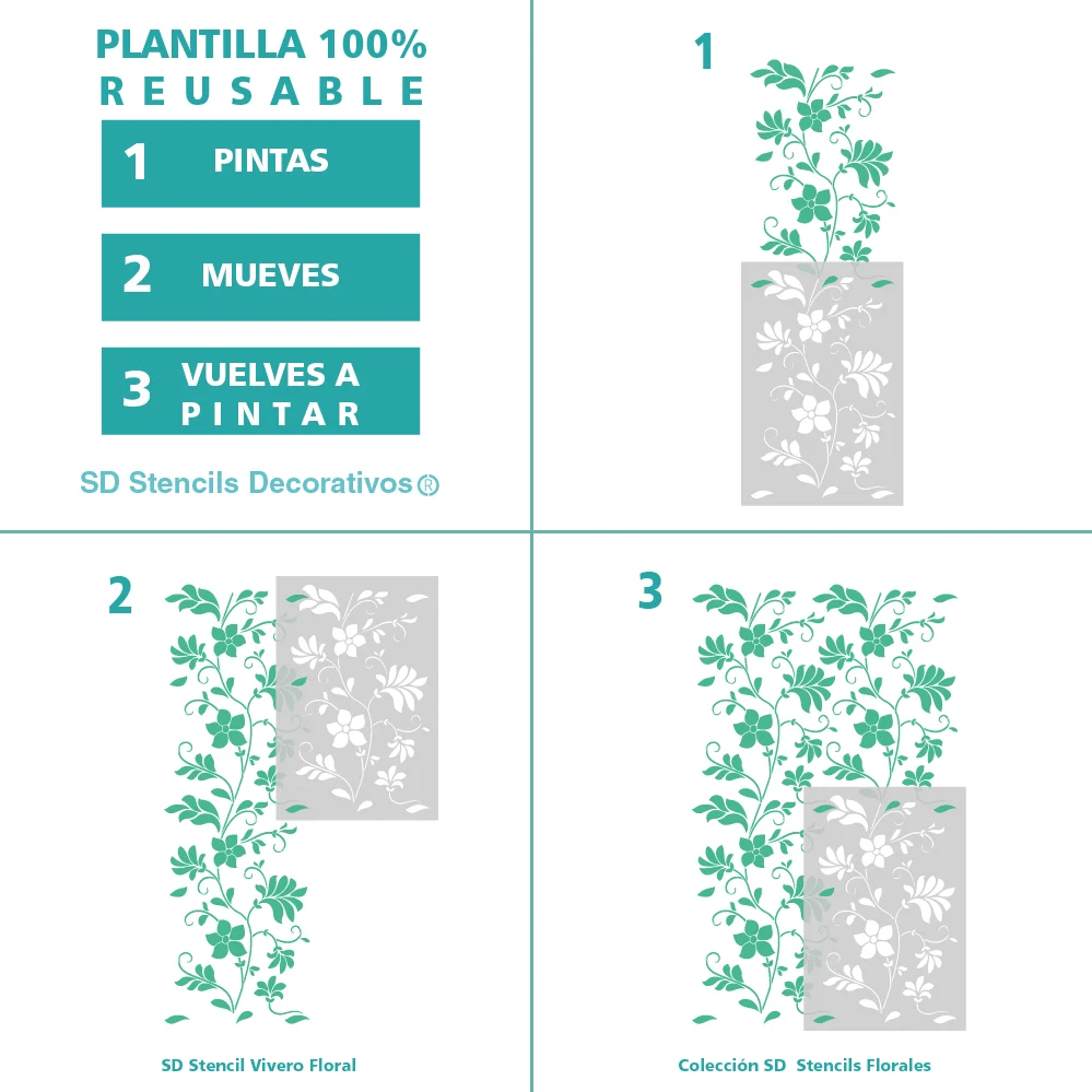 Pack de Pilas VIVERO FLORAL STENCIL