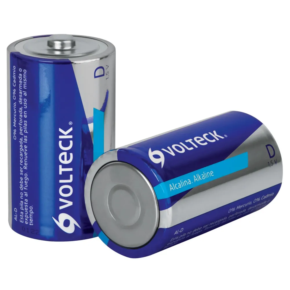Pilas de Baterí Blíster con 2 pilas alcalinas tamaño "D", VOLTECK AL-D