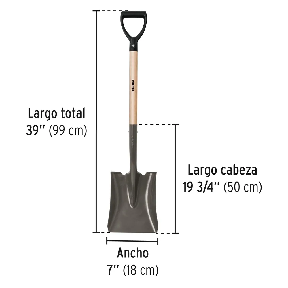 Recargables Premium Pala cuadrada, puño "d", pretul