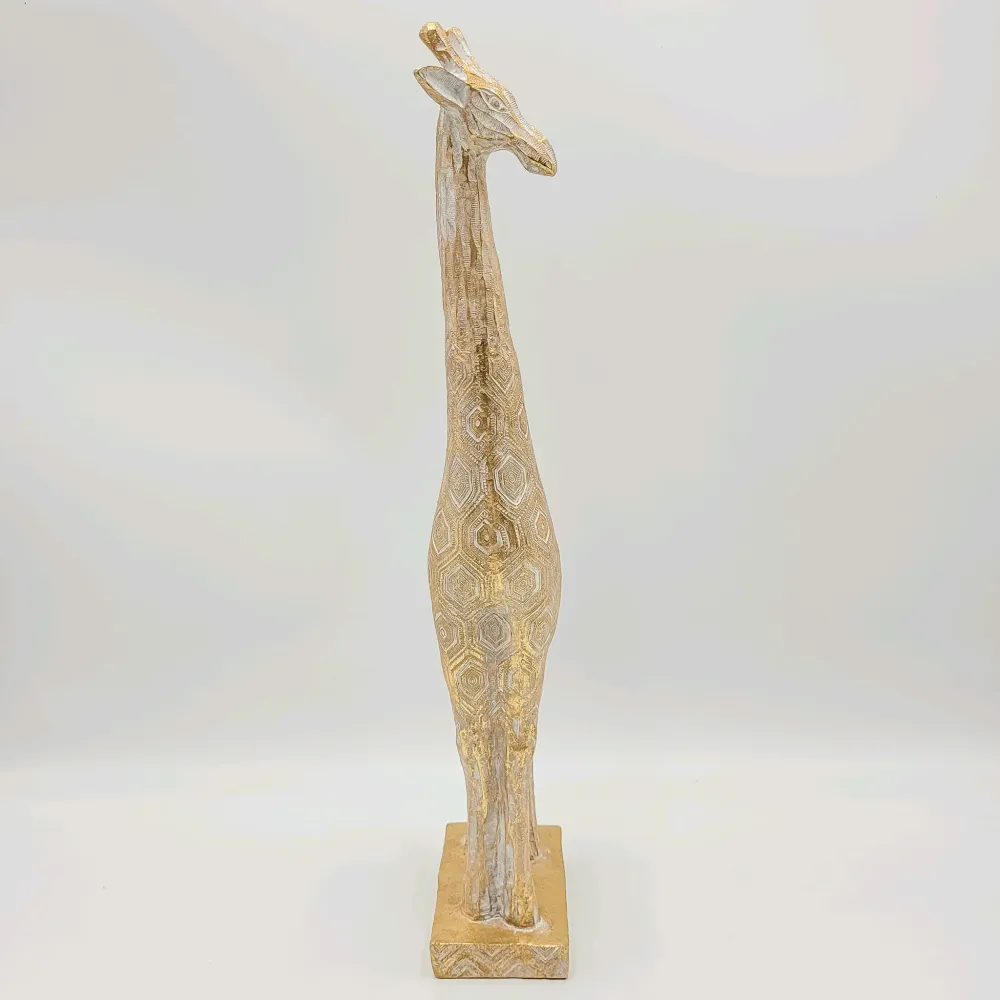 Figura jirafa dorada 12x7x47