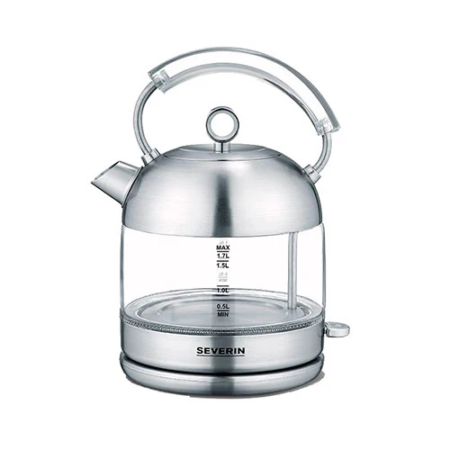 Hervidor 1,7L Severin WK3459 Luz Led Cristal Nostálgico Gris