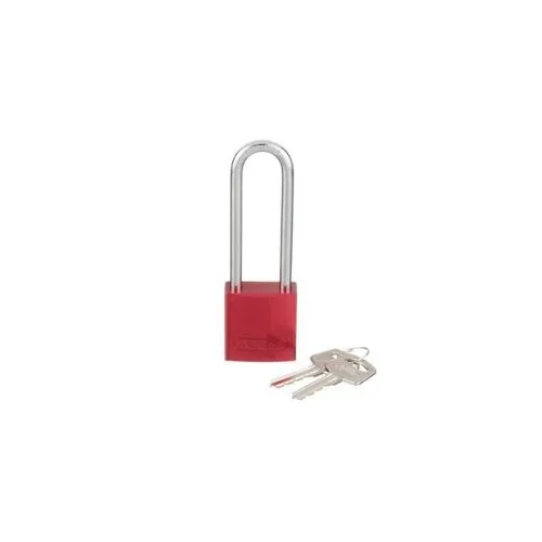 3 Inch Long Shackle Padlock Red PSL-7-LS