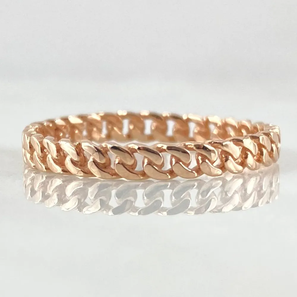 Pilas de Reloj Anillo Cubano 1.7gr / T7 3/4 / Oro 18K -