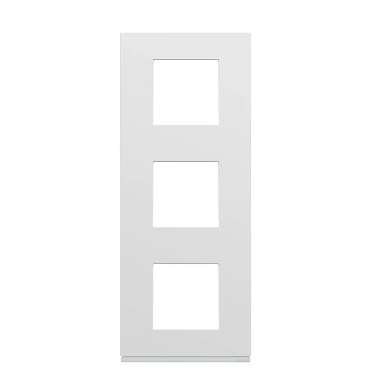 Plaque gallery plastique injecté 3 postes verticale 71mm íntegro Hager WXP0043