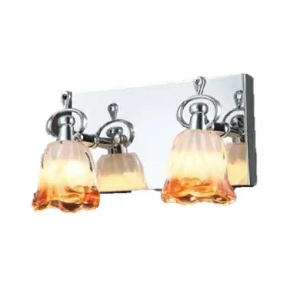 Arbotante base cromo pant flor cristal ambar luz led 3wx2 3 cambios de luz de Baja Autodescarga