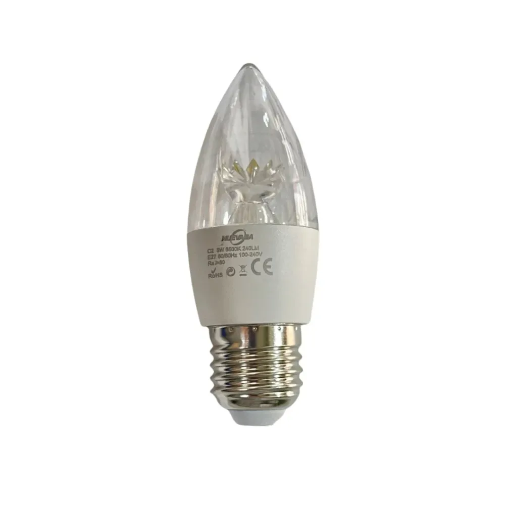 BOMBILLO VELA CORONA 3W E27 6500K con Tecnologí de Larga Duración