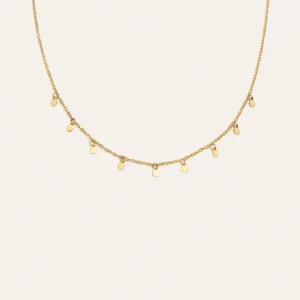 Collar Mini Moons 3mm Acero Baño Oro