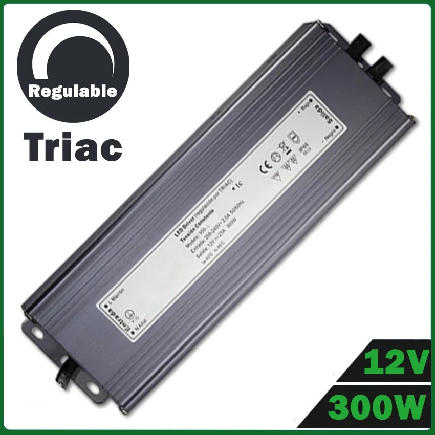 Fuente de Alimentación LED 300W 12V Regulable TRIAC con Tecnologí de Larga Duración