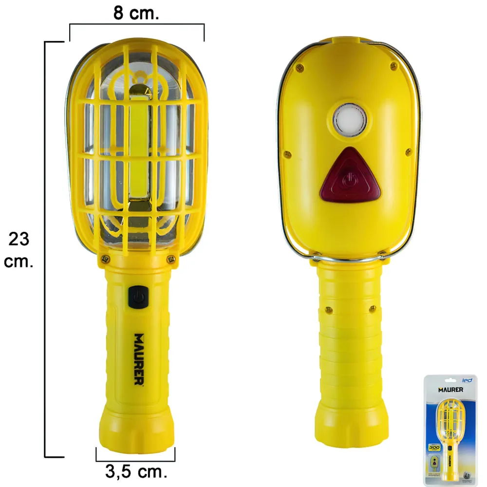 Linterna Led Multifunción Con Luz Emergencia pilas (3AA) 300 Lumenes Con Iman y Gancho con Garantí