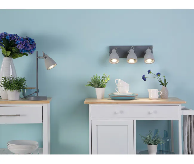 Lámpara de pared en hormigón gris preciso MISTAGO III con Tecnologí de Larga Duración