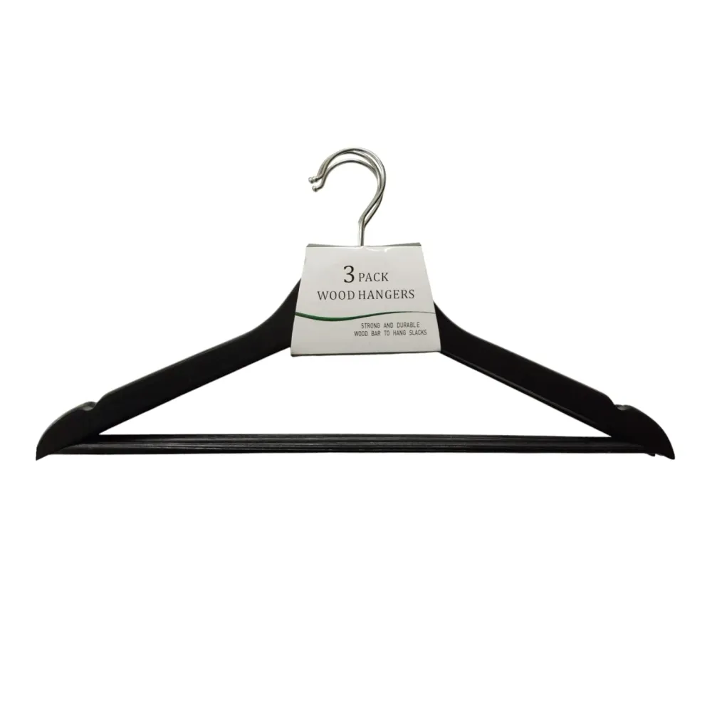 Perchas Negras de Madera x3 para Juguetes