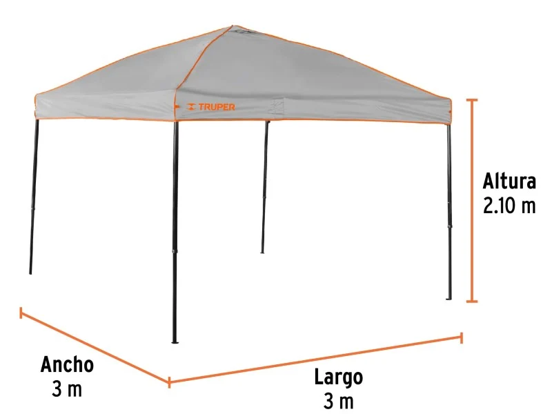 TOLDO PLEGABLE TRUPER TOL-3 3MX3 M para Mandos Distancia