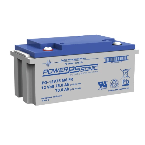 12V 75Ah PG Largo Life VRLA Battery M6 Terminal PG-12V75 M6 FR