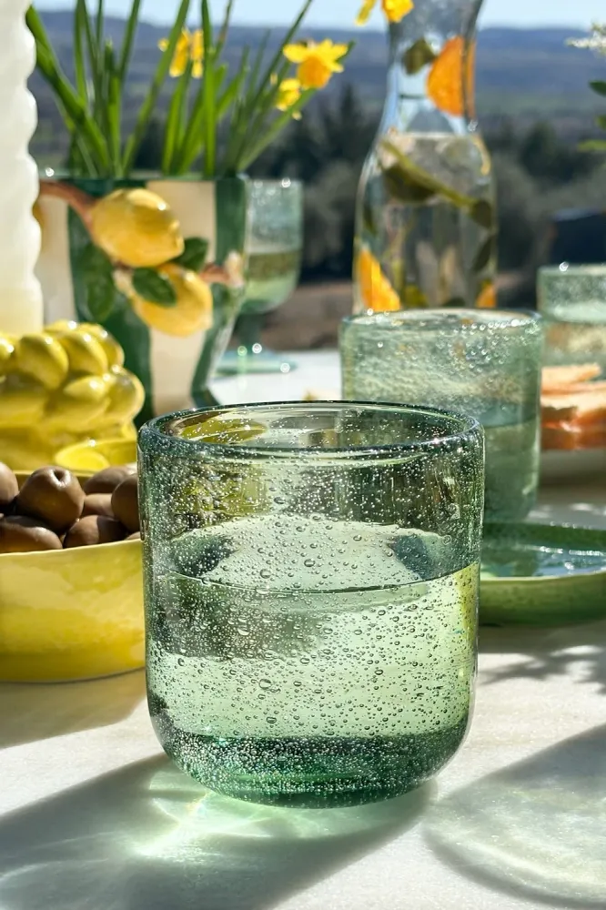 Alta Duración Lot De 6 Verres Verts Design Bulles