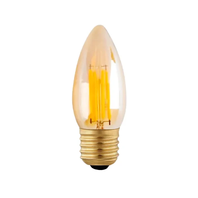 Ampolleta led vidrio ambar vela 6W E27 - PZAM0012 | Recargables 1000 Veces |