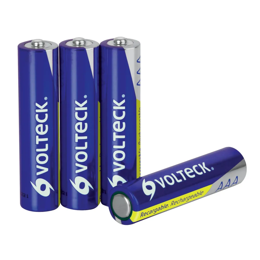 Baterí de 9V Pilas recargables, uso general, AAA, 600 mAh, 4 piezas