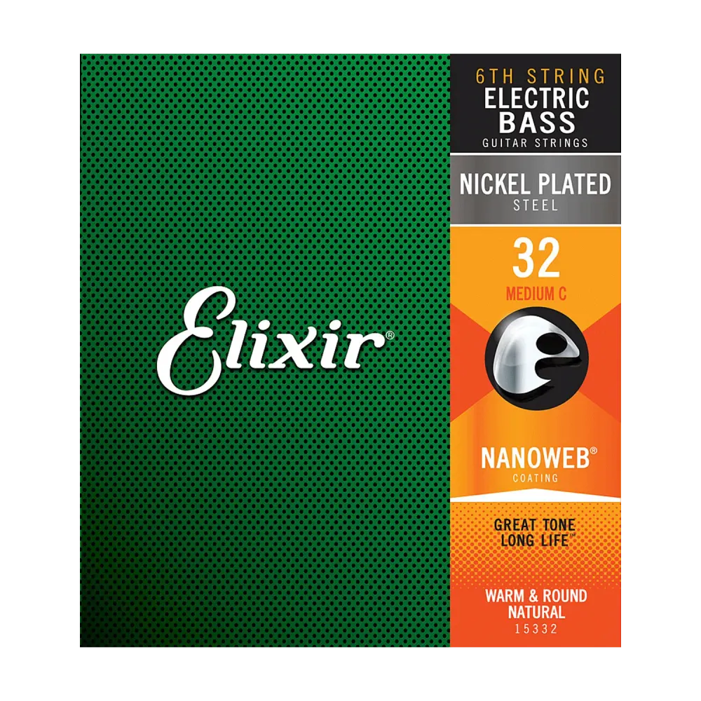 Baterías Recargables Elixir Nanoweb Nickel Plated Steel 6th Individual String (032) - Cuerda de Bajo Eléctrico