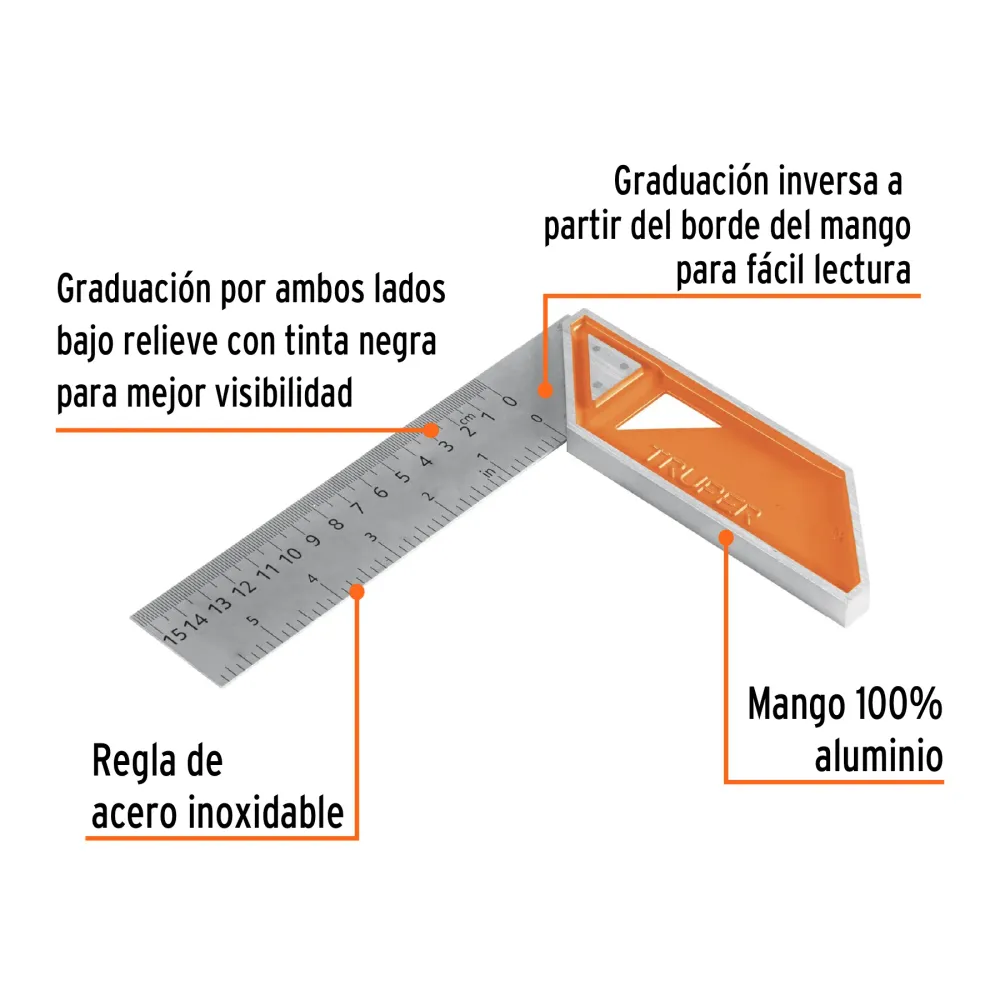 Certificadas CE Escuadra para carpintero, 6"