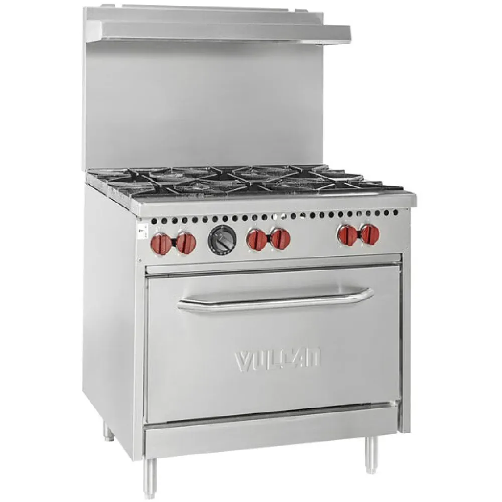 ECOMAX VULCAN Estufa de 36" Gas Propano 6 Quemadores abiertos SX36- 6BP para Juguetes
