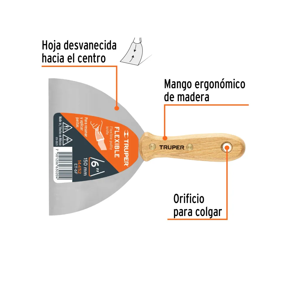 ESPATULA FLEXIBLE DE 6' PROFESIONAL