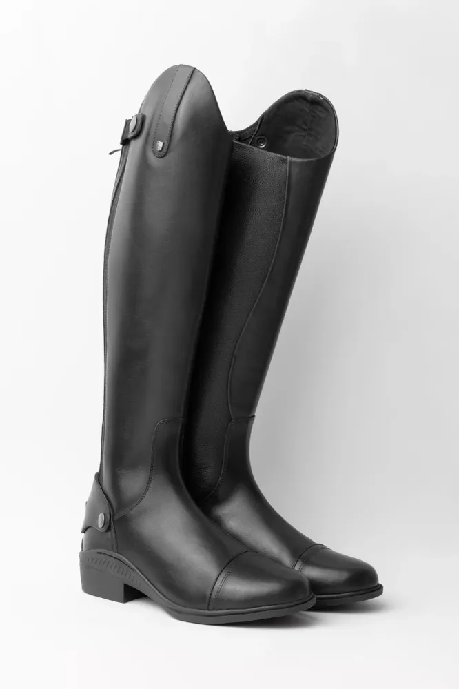 Genève Women's Leather Grande Boots Black 6 Regular Regular