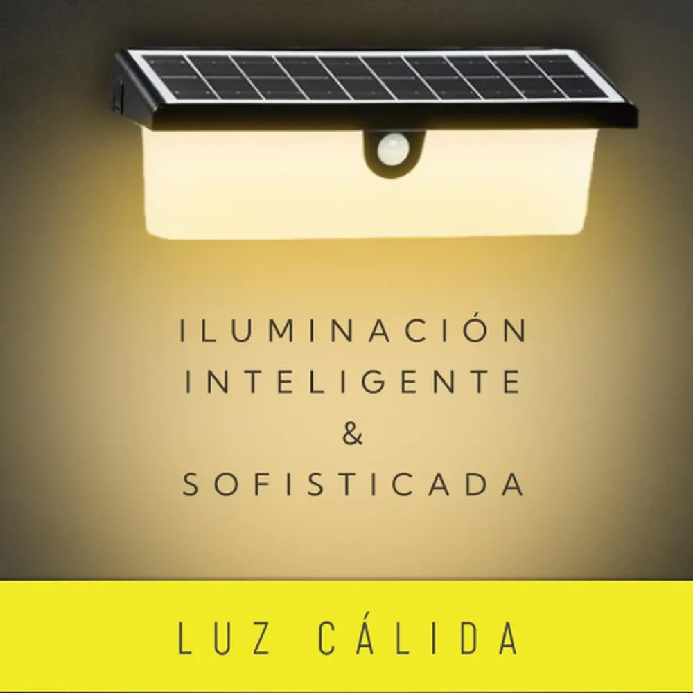 Pack 6 Aplique Solar Rectangular Contra Agua Con Sensor De Movimiento de Baja Autodescarga