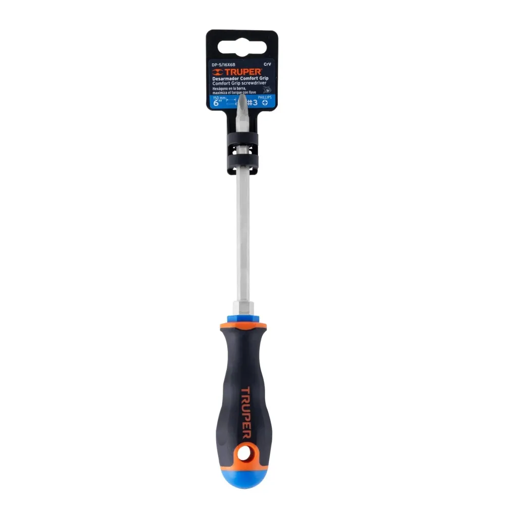 Pack de Pilas Desarmador punta phillips, 5/16" mango Comfort Grip, 6"