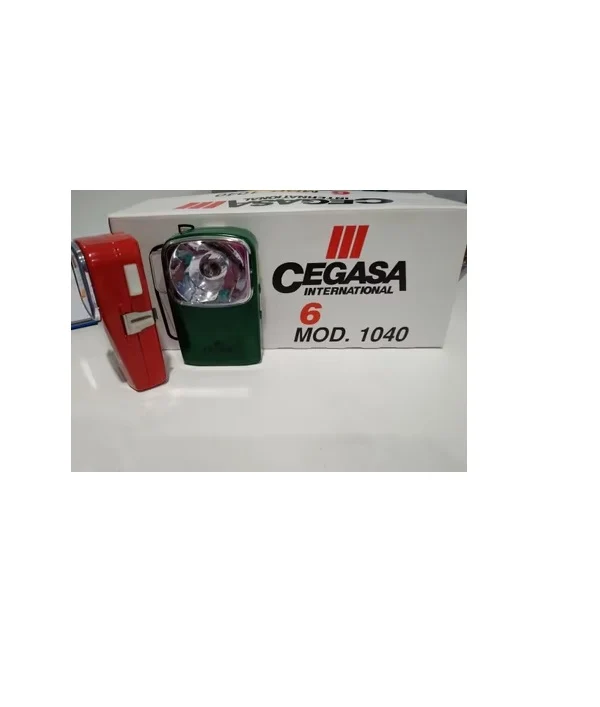 pack 6 uds LINTERNA CEGASA MOD. 1040 PILA PETACA con Estuche de Almacenamiento