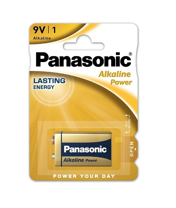 PILA PANASONIC 6LR61 9V Alkaline power BRONCE para Juguetes