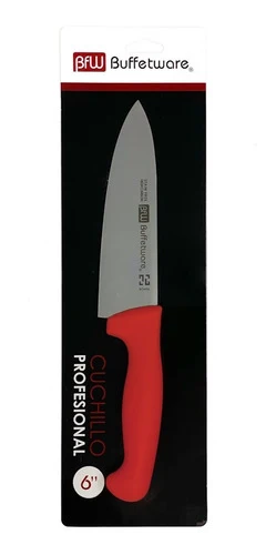 Pilas de Reloj Cuchillo chef 6" rojo BUFFETWARE #24803.