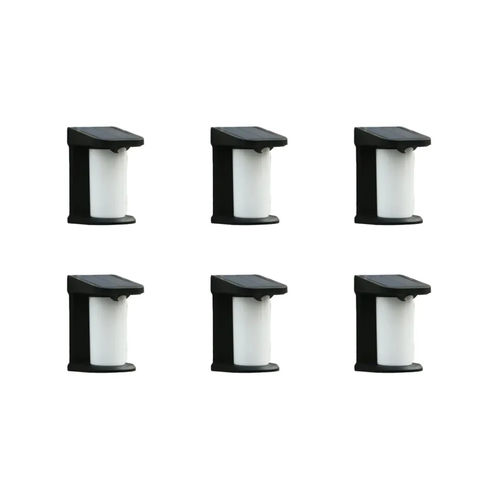 Recargables Premium Pack 6 Aplique Solar Vertical Contra Agua Con Base Con Sensor Movimiento