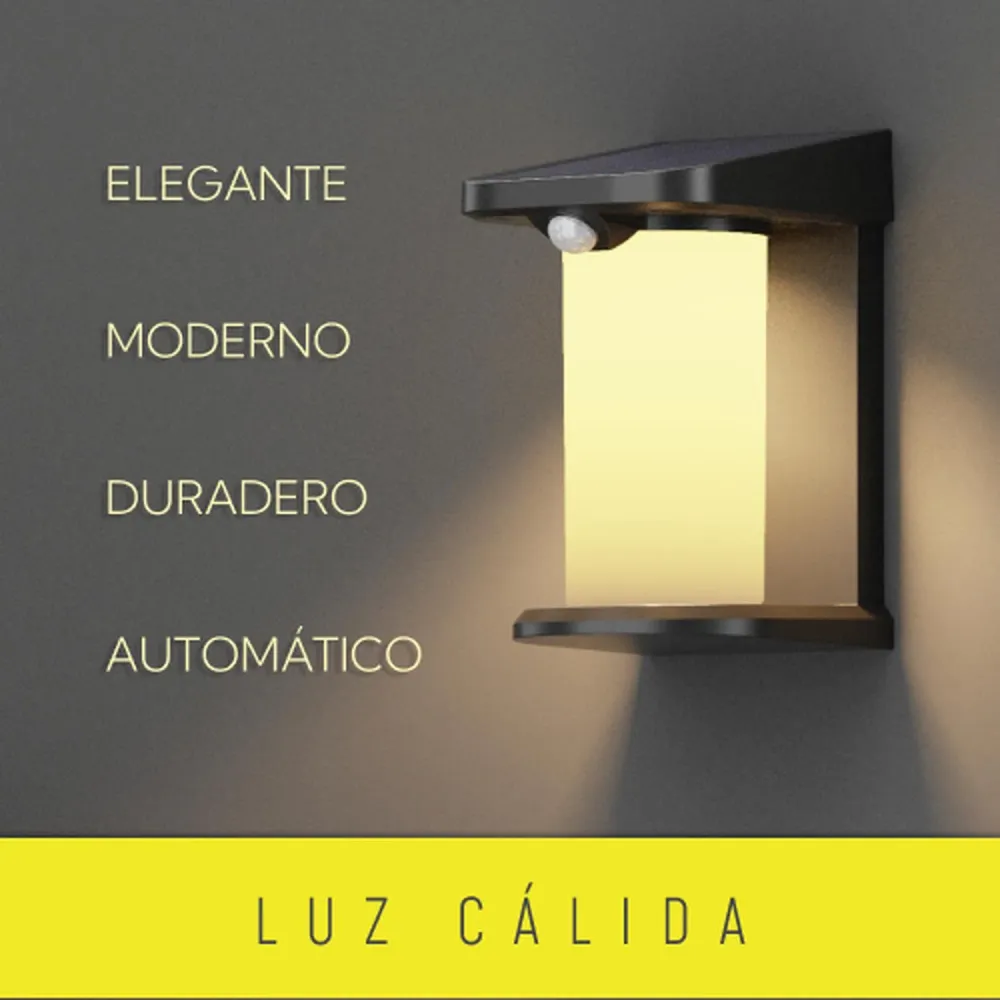 Recargables Premium Pack 6 Aplique Solar Vertical Contra Agua Con Base Con Sensor Movimiento
