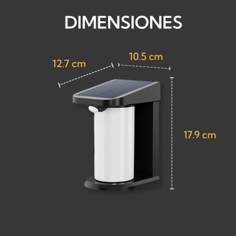 Recargables Premium Pack 6 Aplique Solar Vertical Contra Agua Con Base Con Sensor Movimiento