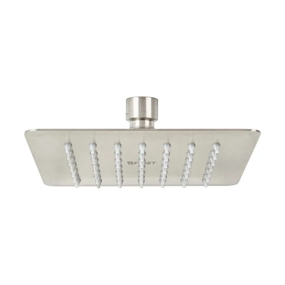 Regadera cuadrada 6', acero inox, sin brazo, satín, Túbig Resistentes Derrames