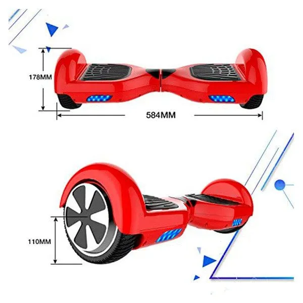 Smart balance 6,5” LED bluetooth rojo